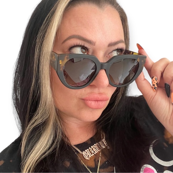 DIFF Ivy Sunglasses Polarized Matte Black Tortoise Frame Grey Gradient Lens NIB main image 5